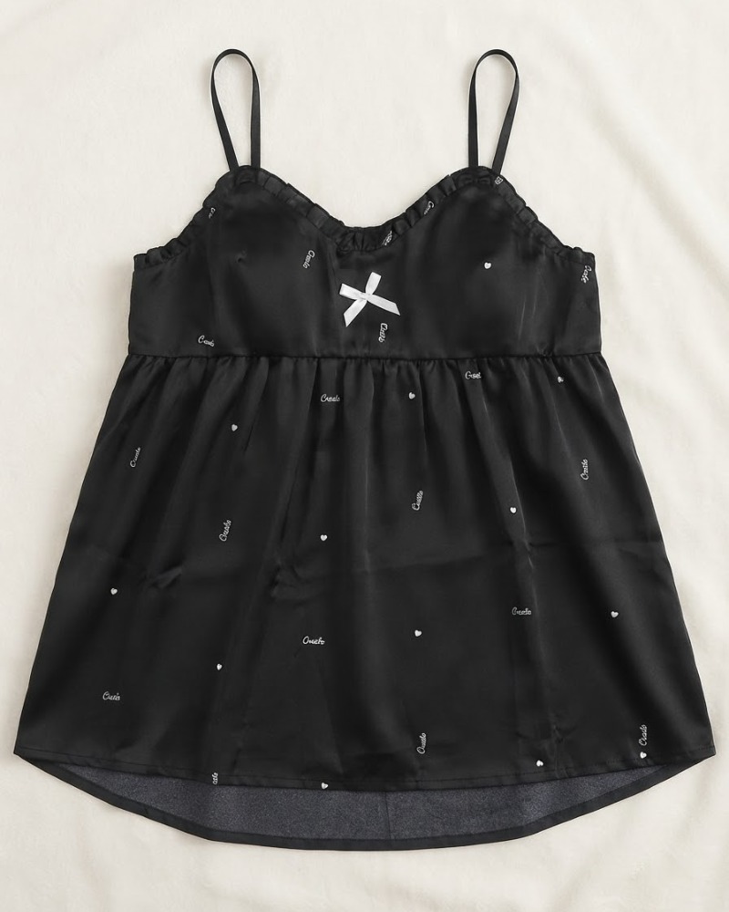 PIJAMA DE SEDA, color NEGRO